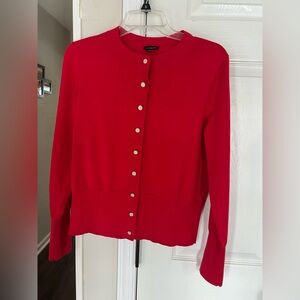 Talbots Occassion Red Button-Up Cardigan with elegant buttons. Size Mediun